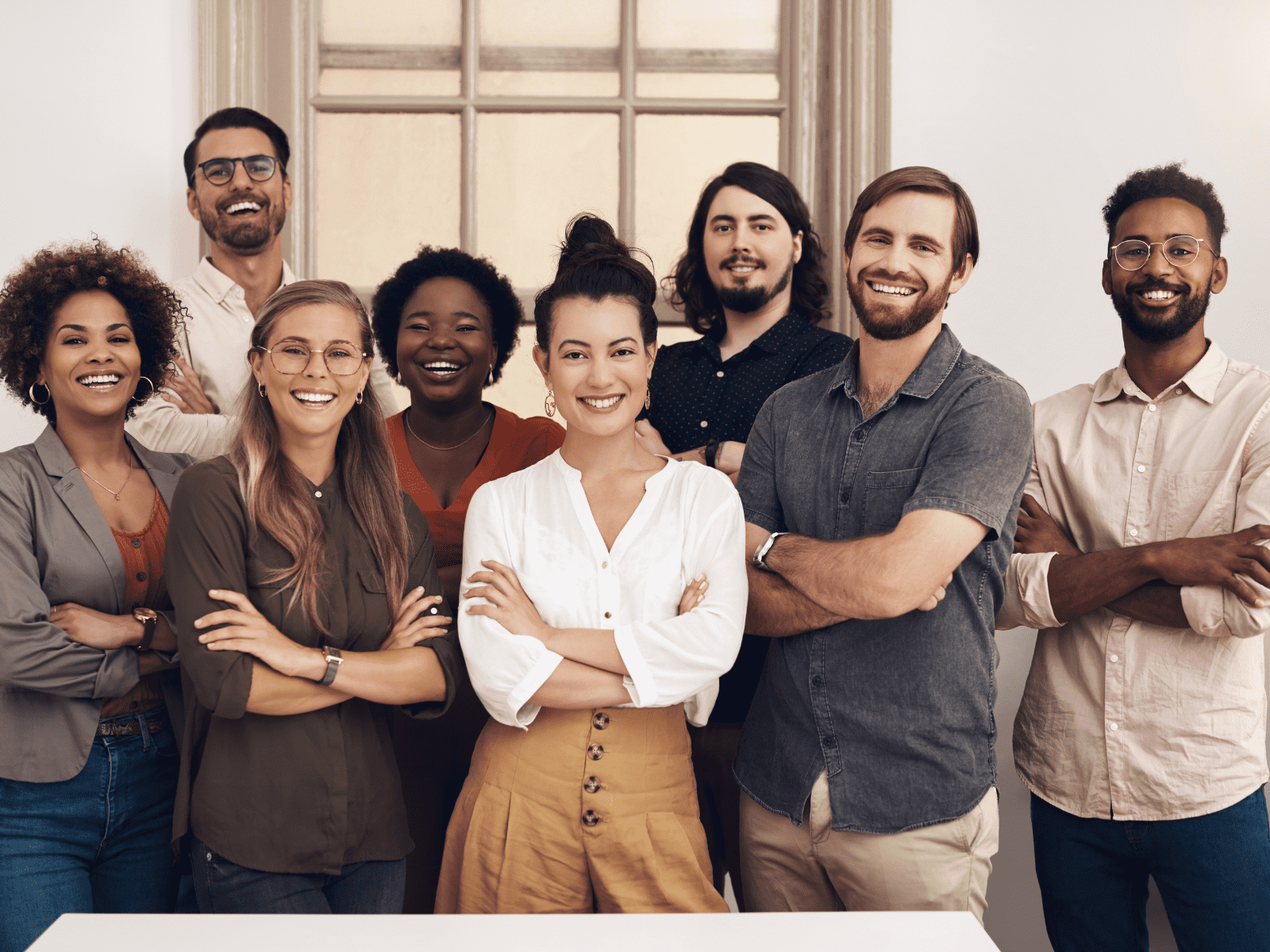Warehouse Workforce staffing team standing inside warehouse